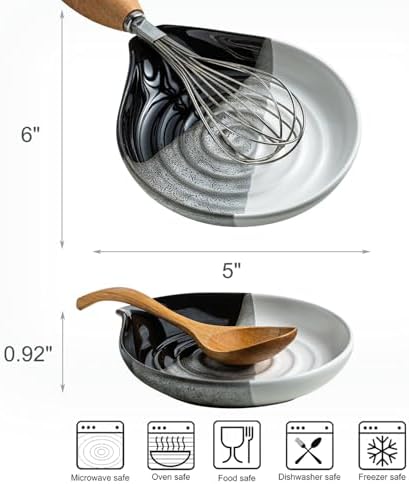 Large Ceramic Spoon Rest for Stove Top and Kitchen Counter, No Mess - Image 4