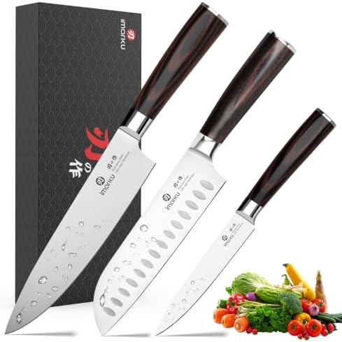 imarku 3 Pieces Knife Set, Japanese High Carbon Stainless Steel Chef Knives by imarku