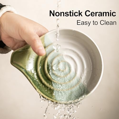 Ceramic Spoon Rest for Kitchen Counter, Large Spoon Holder Nonstick - Image 6