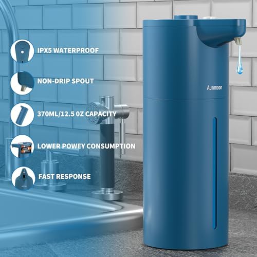 Automatic Soap Dispenser Touchless, Hands-Free, Multi Adjustable Volume, Long Battery Life, Compatible with Thick & Thin Dish/Hand Soap for Bathroom and Kitchen, Easy for Toddlers, Blue - Image 5