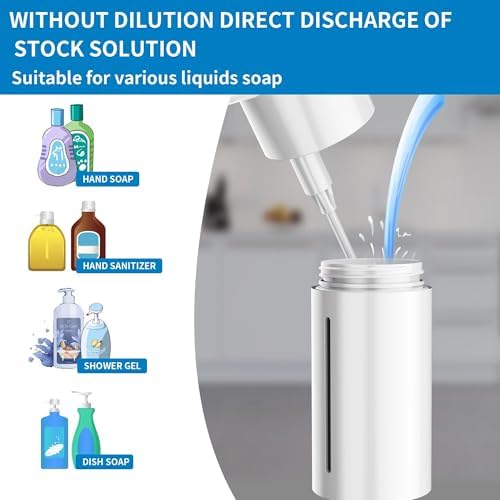 Aunmaon Automatic Soap Dispenser Touchless, Modern, Kitchen & Bathroom, Hands-Free, Adjustable Volume, Long Battery Life, Compatible with Thick & Thin Soap, Easy for Toddlers, Clog-Free, White - Image 6