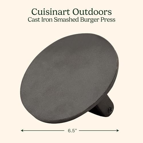 Cuisinart Smash Burger Press, Cast Iron, 6.5" Round Burger Smasher - Image 2