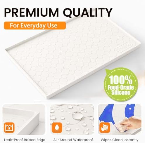 Jin&Bao Under Sink Mat 34" x 22" Waterproof Silicone Cabinet Kitchen Liner - Image 6
