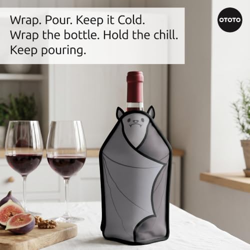 OTOTO Vino Wine Cooler Sleeve - Bat Cooler Sleeve for Wine Bottles & Glass Bottles, Reusable Bottle Cooler Sleeve, Halloween Spooky Gifts, Gothic Gifts, Unique Kitchen Gadgets - Image 4