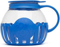 Ecolution Patented Micro-Pop Microwave Popcorn Popper with Temperature Safe Glass, 3-in-1 Lid Measures Kernels and Melts Butter, Made Without BPA, Dishwasher Safe, 3-Quart, Blue by Ecolution