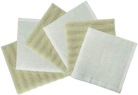 Bumble Premium Dish Cloths 13"x13" (6 Pack) | 100% Natural Ring Spun Cotton | 400 GSM | Highly Absorbent & Soft |Yarn Dyed & Solid Dyed Terry Dish Cloth Set - Sage - Image 3