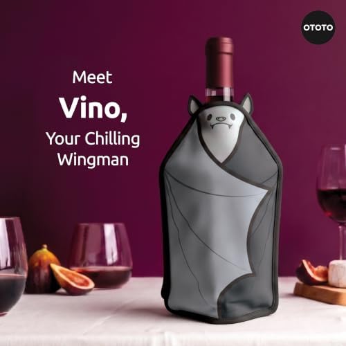OTOTO Vino Wine Cooler Sleeve - Bat Cooler Sleeve for Wine Bottles & Glass Bottles, Reusable Bottle Cooler Sleeve, Halloween Spooky Gifts, Gothic Gifts, Unique Kitchen Gadgets - Image 2