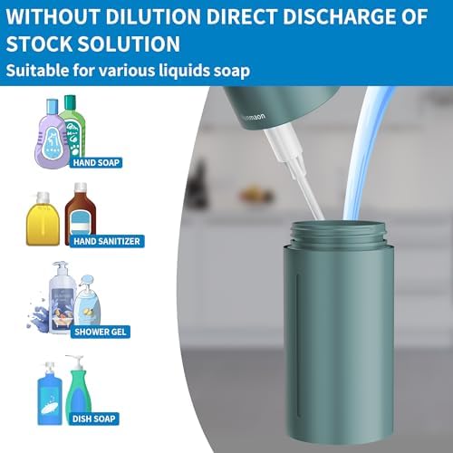 Aunmaon Automatic Soap Dispenser Touchless, Modern, Kitchen & Bathroom, Hands-Free, Adjustable Volume, Long Battery Life, Compatible with Thick & Thin Soap, Easy for Toddlers, Clog-Free, Green - Image 3