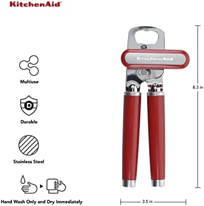 KitchenAid Classic Multifunction Can Opener and Bottle Opener Easy to Use,Razor Sharp Stainless Steel Cutting Wheel,Soft Ergonomic Handles,Empire Red,(Pack of 12) - Image 2
