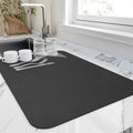HotLive Dish Drying Mat for Kitchen Counter, Heat Resistant Drainer Mats with Non-slip Rubber Backed, Hide Stain Kitchen Super Absorbent Draining Mat, Easy to Clean Dish Rack Pad, Black 16"x20" by HotLive