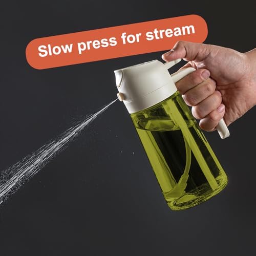 CXINYI - 16oz/470ml Olive Oil Dispenser for Kitchen with Stickers - 2 in 1 Olive Oil Sprayer for Cooking, Air Fryer, and Salad, White (Light-Proof Kitchen Gadget) - Image 5