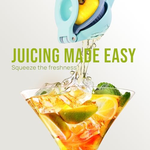 Zulay Kitchen Metal 2-in-1 Lemon Squeezer - Sturdy Max Extraction Hand Juicer Lemon Squeezer Gets Every Last Drop - Easy to Clean Manual Citrus Juicer - Easy-Use Lemon Juicer Squeezer - Blue/Purple - Image 3