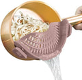 AUOON Pasta Strainer Clip on Silicone, Standard 8.86 x 3.55 in, Almond Rose by AUOON