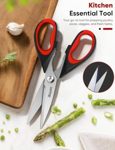 iBayam 8.7-inch Kitchen Scissors Shears All Purpose Heavy Duty, Protective Sheath (Pack of 2) - Image 4
