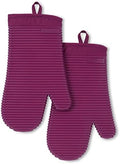 KITCHENAID Ribbed Soft Silicone Oven Mitt 2-Pack Set, 7.5"x13", Beet by KitchenAid
