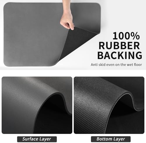 HotLive Dish Drying Mat for Kitchen Counter, Heat Resistant Drainer Mats with Non-slip Rubber Backed, Hide Stain Kitchen Super Absorbent Draining Mat, Easy to Clean Dish Rack Pad, Dark Grey 16"x18" - Image 5