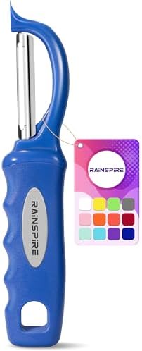 Rainspire Vegetable Peeler Potato Peelers for Kitchen, Sharp Stainless Steel Blades Veggie, Comfortable Handle Fruit Peeler, Carrot Peeler Apple Peeler Dishwasher Safe, Dark Blue, 1-Pack by Rainspire