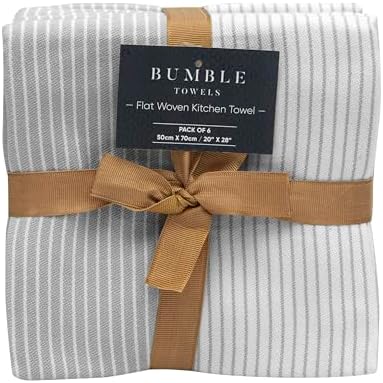 Premium Kitchen Towels 6 Pack 100% Cotton, 20"x28" - Grey - Image 3