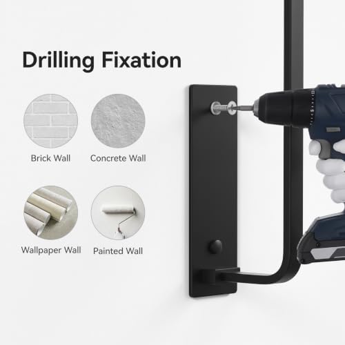 Paper Towel Holder Under Cabinet, Self-Adhesive or Drilling, Matte Black - Image 4