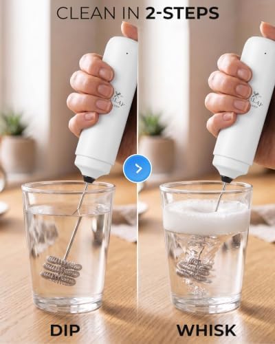 Zulay Kitchen Rechargeable Milk Frother Handheld - Triple Coil Whisk, Electric Coffee Frother, Portable Hand Frother Wand, Drink Mixer for Matcha, Lattes & Cappuccinos, Kitchen Gifts - White - Image 6