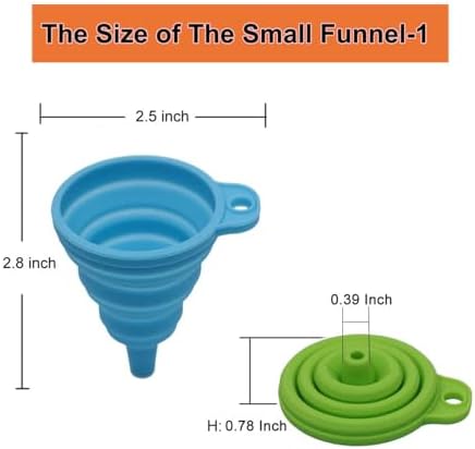 KongNai Kitchen Funnel Set, Small and Large, Kitchen Gadgets Accessories Foldable Silicone Collapsible Funnels for Filling Water Bottle Liquid Transfer Food Grade (6 Pack) - Image 3