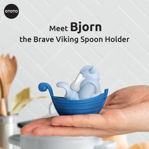 New!!! Bjorn Viking Spoon Holder by OTOTO - Spoon Rest for Stove Top, Kitchen Utensil Holder, Silicone Spoon Rest - Small Kitchen Gadgets, Fun Kitchen Gadgets - Image 3
