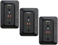 JcBlaon 3 Pack Outlet Extender Surge Protector, 6 Outlet Splitter with 4 USB Ports (2 USB C),1050J 3-Sided Multi Plug Wall Outlet, USB Wall Charger for Home Office Kitchen Travel（Black）-ETL by JcBlaon