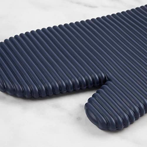 KITCHENAID Ribbed Soft Silicone Oven Mitt 2-Pack Set, 7.5"x13", Ink Blue - Image 4