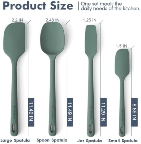 ChefAide 4 Pieces Silicone Spatulas Set, Heat Resistant Rubber Spatula - Image 2