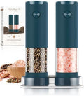 Electric Salt and Pepper Grinder Set Automatic Battery Pepper Mill Shakers Adjustable Coarseness Upgraded Larger Capacity with Led Home and Kitchen Appliances(Teal) by ioion