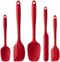 Silicone Spatula Set,5 Piece Food Grade Rubber Spatulas,RED by Hoewina