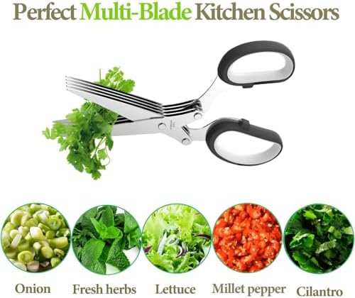 2026 Upgraded Herb Scissors, 5-Blade Kitchen Herb Shears - Image 3