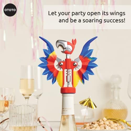 OTOTO Pinot Wine Bottle Opener - Parrot Wing Corkscrews for Gifts, Bottles Manual, Cool Gadgets with Wings, Bar accessories, Corkscrew - Image 3