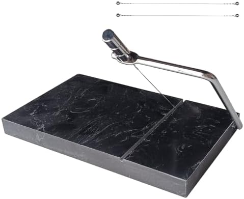 Marble Cheese Slicer with 2 Extra Wires, Block Cheese Cutter, Black by Vyrvan