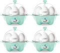 Dash Rapid Egg Cooker - Boiler,Poacher & Steamer - Includes Measuring & Recipe Guide - Dishwasher Safe - Holds 7 Eggs,Aqua,(Pack of 4) by Dash