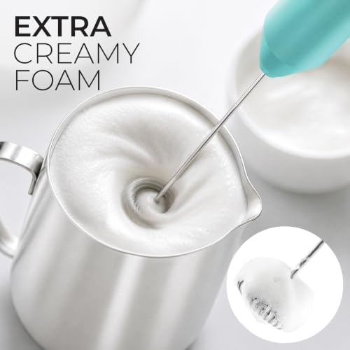 Zulay Kitchen Powerful Milk Frother AA Batteries Included – Ultra Fast Handheld Drink Mixer with Stainless Steel Whisk Stirrer for Coffee, Protein, Matcha & More, Frother Wand Electric Frothmate - Image 2