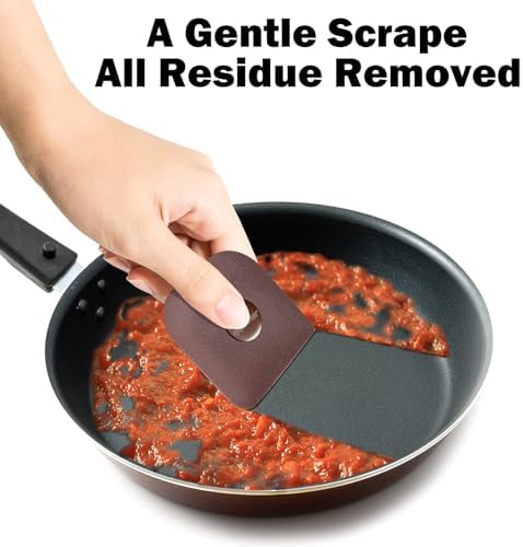 Pan Scraper, 5 Pcs Pot & Dish Scraper Plastic, Sturdy Scraper Kitchen Tool - Image 4