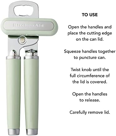 KitchenAid Classic Multifunction Can Opener and Bottle Opener Easy to Use, Razor Sharp Stainless Steel Cutting Wheel, Soft Ergonomic Handles, Pistachio, 8.34-Inch (Pack of 12) - Image 2