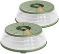 WVM Microwave Splatter Cover Vented for Food with Hook Hole, Splatter Guard & Colander Kitchen Gadget for Food, Meal Prep, Green, M(11"x3.26")-Pack of 2 by WVM