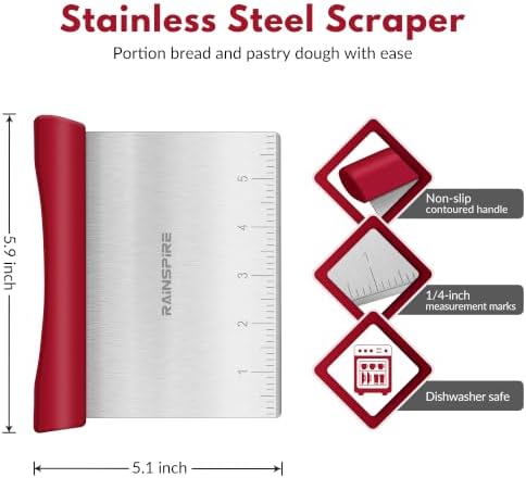 Multi-Purpose Stainless Steel Bench Scraper Dough Blender & Pastry Cutter - Image 2