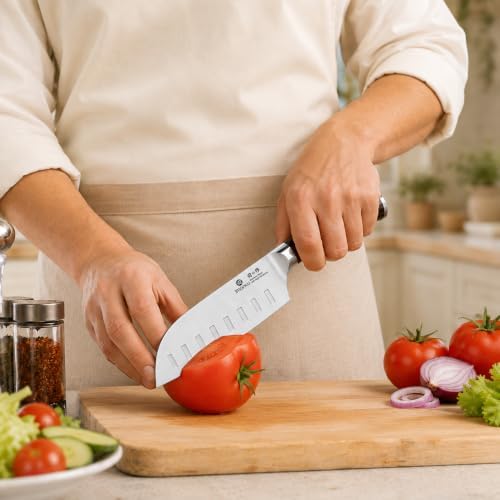 imarku Santoku Knife 5 Inch, Ultra Sharp Chef Knife with Pakkawood Handle - Image 2