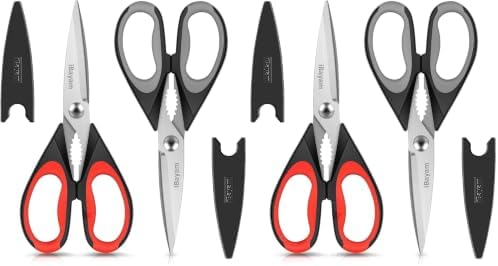 iBayam 8.7-inch Kitchen Scissors Shears All Purpose Heavy Duty, Protective Sheath (Pack of 2) by iBayamDirect