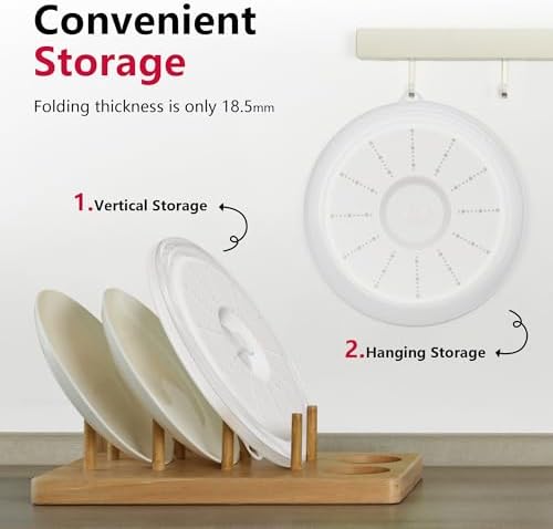 WVM Microwave Splatter Cover Vented for Food with Hook Hole, Splatter Guard & Colander Kitchen Gadget for Food, Meal Prep, Clear, M(11"x3.26")-Pack of 2 - Image 4