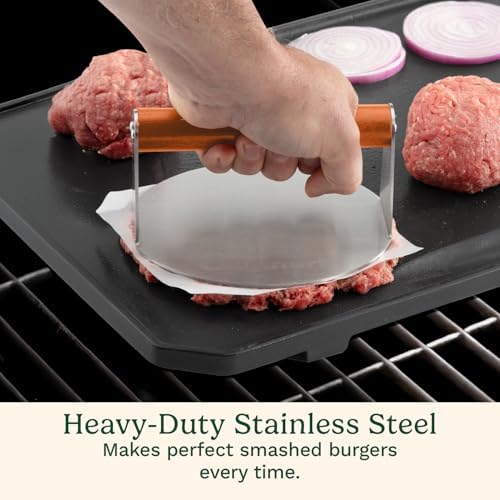 Cuisinart 6" Stainless Steel Smashed Burger Press, Juicy and Crispy Burgers for BBQs, Cookouts, Round (Pack of 3) - Image 3