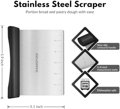 Multi-Purpose Stainless Steel Bench Scraper Dough Blender & Pastry Cutter - Image 2