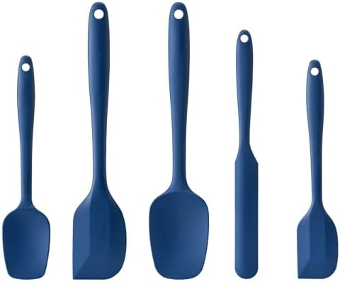 Silicone Spatula Set,5 Piece Food Grade Rubber Spatulas,Navy Blue by Hoewina
