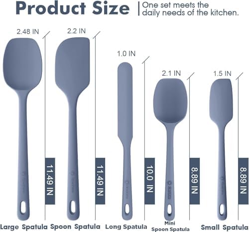 ChefAide 5 Pieces Silicone Spatulas Set, Heat Resistant Rubber Spatula - Image 2