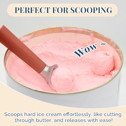 Heated Ice Cream Scoop Rechargeable, Electric Warming Ice Cream Scooper with LED Display, Heats to 158°F for Hard Ice Cream, Easy for Seniors & Kids, IP67 Waterproof (Mocha Brown, 2oz) - Image 4
