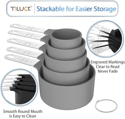 Measuring Cups & Spoons Set, Stackable Cups and Spoons - Image 4