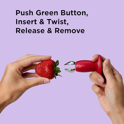 Chef'n Original Stem Gem Strawberry Huller, Red/Green - 102-138-005 - Image 2